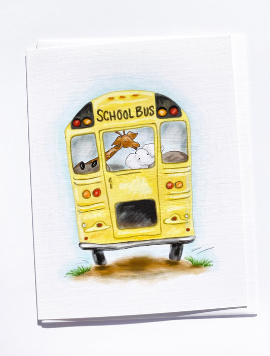 School Bus Note Card